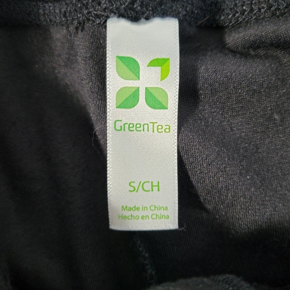 Womens Green Tea Velour draw string pants Black Flare/bootcut bottoms Size Small - Picture 9 of 12